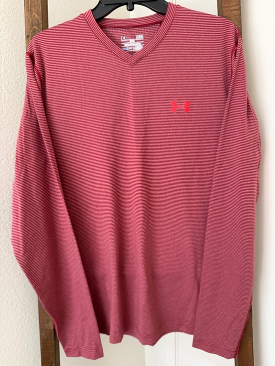 Under Armour Other - Under Armour Men's Red Striped V-Neck Long Sleeve Shirt